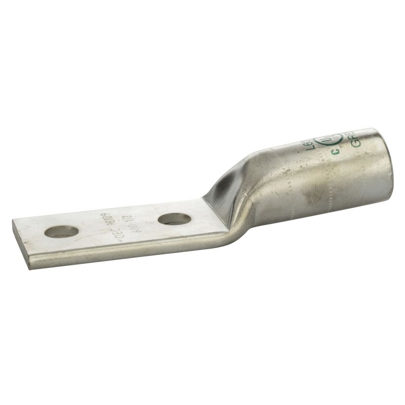NSi L600N 2-Hole Compression Lug, 600 kcmil Stranded Conductor, 1/2 in Stud, Copper